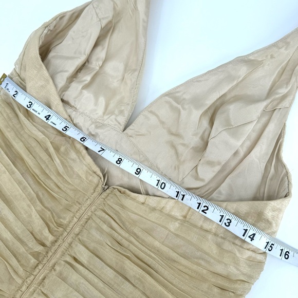 BARI JAY (VTG-USA) Organza Halter Pleated Cocktail Dress - Picture 5 of 10